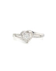18K White Gold Heart Typhoon Diamond Ring