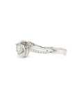 18K White Gold Heart Typhoon Diamond Ring
