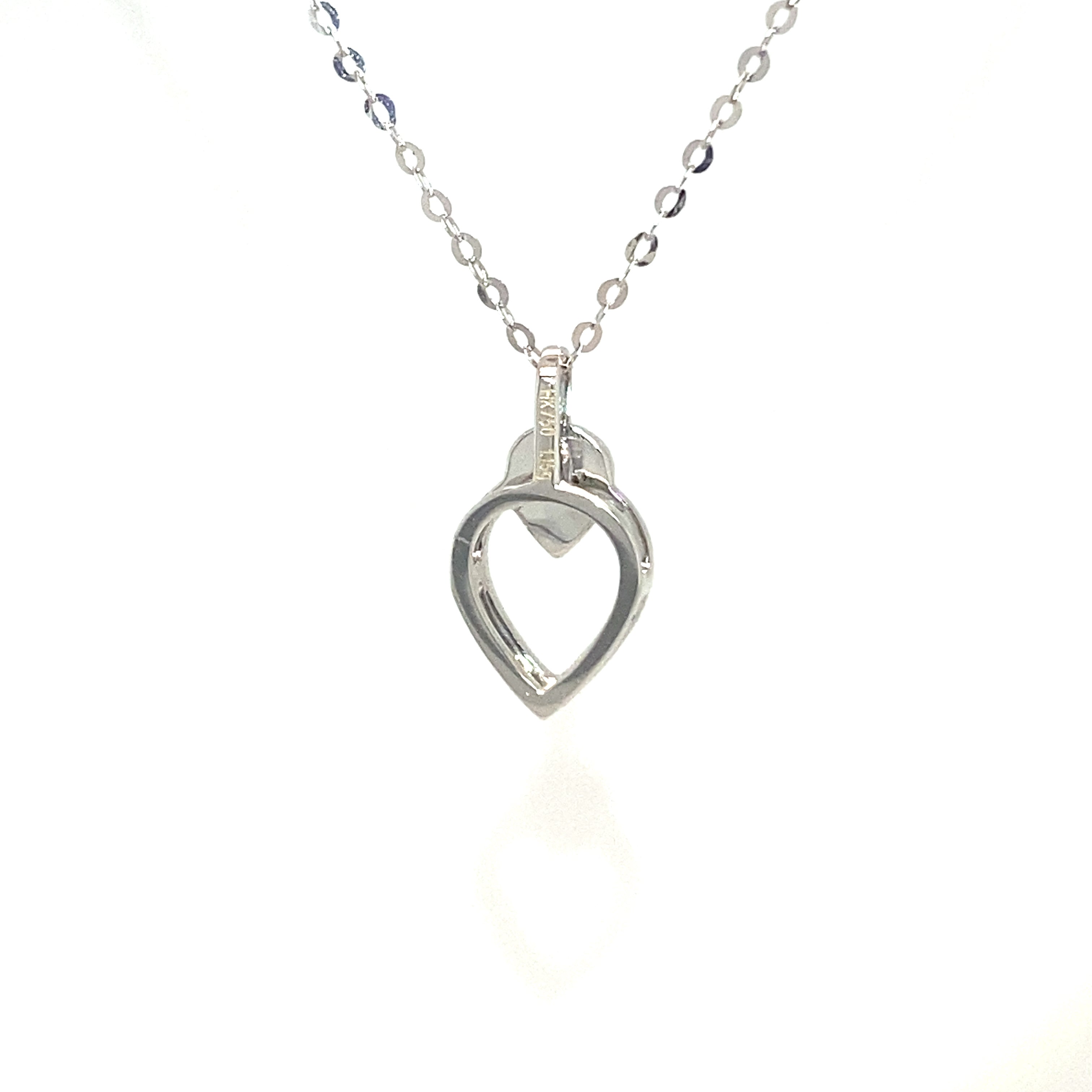 18K White Gold Double Waterdrop Diamond Necklace