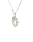18K White Gold Double Waterdrop Diamond Necklace