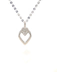 18K White Gold Double Waterdrop Diamond Necklace