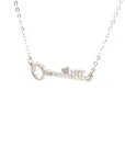 18K White Gold LOVE LOT Key Diamond Necklace