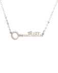 18K White Gold LOVE LOT Key Diamond Necklace