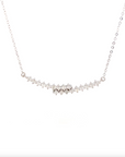18K White Gold Crossover Diamond Row Smile Necklace