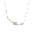 18K White Gold Crossover Diamond Row Smile Necklace