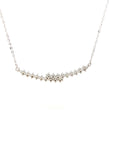 18K White Gold Crossover Diamond Row Smile Necklace