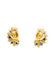 18K Yellow Gold Fancy Sapphire Earring