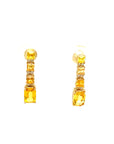 18K Yellow Gold Fancy Sapphire Diamond Earring