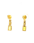 18K Yellow Gold Fancy Sapphire Diamond Earring