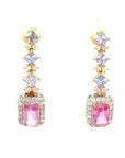 18K Yellow Gold Fancy Sapphire Diamond Earring
