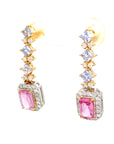 18K Yellow Gold Fancy Sapphire Diamond Earring