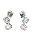 18K White Gold Fancy Sapphire Diamond Earring