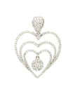 18K White Gold Triple Holo Pave Heart Cluster Diamond Pendant