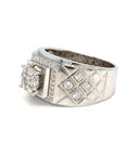 18K White Gold Diamond Men's Ring