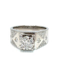 18K White Gold Diamond Men's Ring