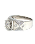 18K White Gold Diamond Men's Ring