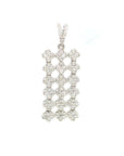 18K White Gold Straight Line Up Diamond Pendant