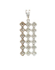 18K White Gold Straight Line Up Diamond Pendant