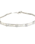 18K White Gold Five Block Diamond Bracelet