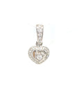 18K White Gold Chubby Heart Small Diamond Pendant