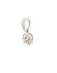 18K White Gold Chubby Heart Small Diamond Pendant