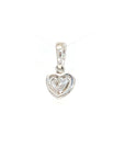 18K White Gold Chubby Heart Small Diamond Pendant