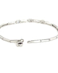 18K White Gold Quarter Block High Diamond Bracelet