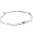 18K White Gold Quarter Block High Diamond Bracelet