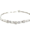 18K White Gold Quarter Block High Diamond Bracelet