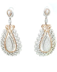 18K White Gold All the Curve Pave Diamond Pear Diamond Earrings