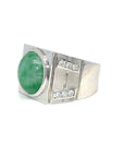 18K White Gold Jade Ring