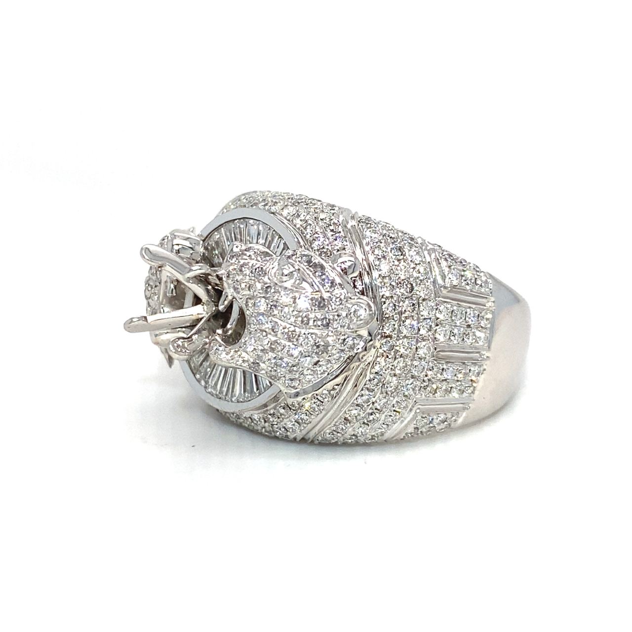 18K White Gold Diamond Men's Ring Setting