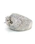 18K White Gold Diamond Men's Ring Setting