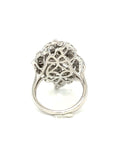 18K White Gold Ever Leave Lotus Cluster Top Diamond Ring