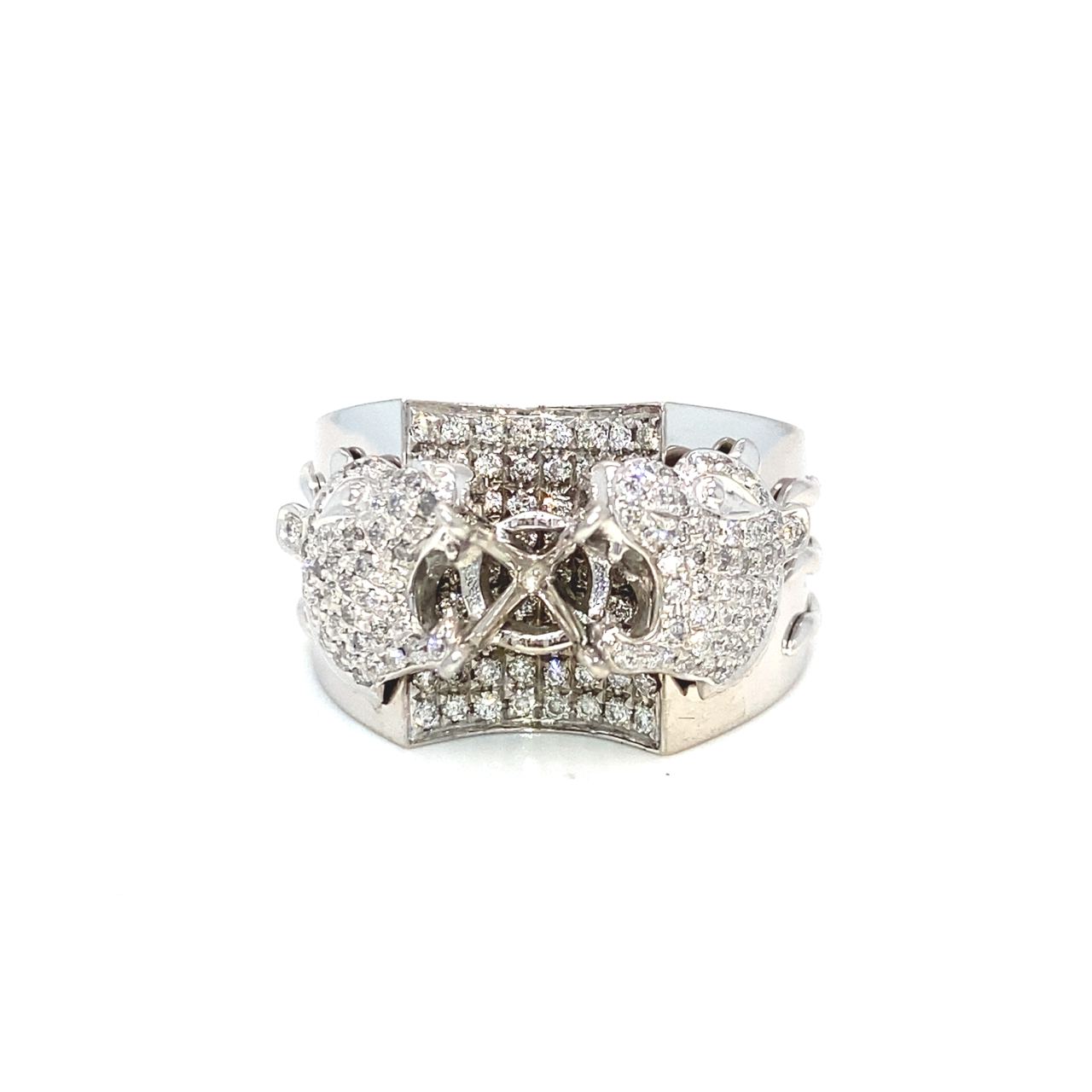 18K White Gold Diamond Men's Ring Setting