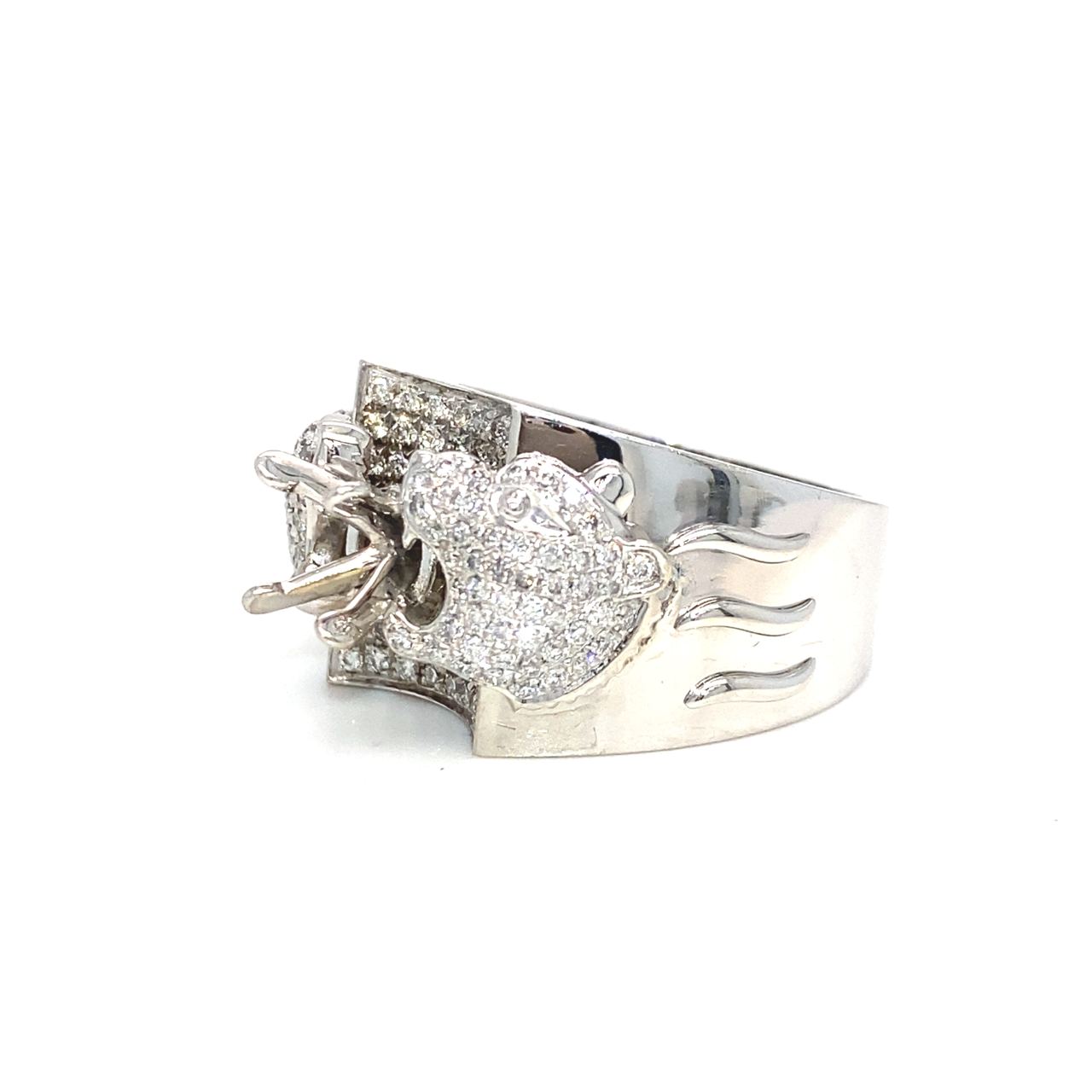 18K White Gold Diamond Men's Ring Setting