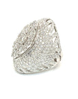 18K White Gold XL Lotus Flower Cluster Mega Diamond Ring