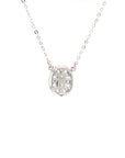 18K White Gold Oval Composite Diamond Necklace