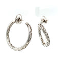 18K White Gold All Diamond Hoop Max Hoop Diamond Earrings