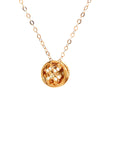 18K Rose Gold Circle Aquarius Diamond Necklace