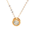 18K Rose Gold Circle Aquarius Diamond Necklace
