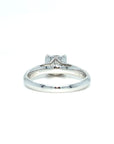 18K White Gold Cushion Top Set Bubble Band Diamond Ring