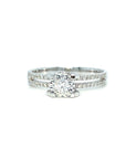 18K White Gold Double Pave Illu Top Slim Diamond Ring
