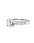 18K White Gold Double Pave Illu Top Slim Diamond Ring