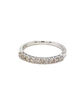 18K White Gold Mini Pointers Half Eternity Round Diamond Ring