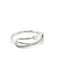 18K White Gold  Mini Studs Illusion Diamond Ring