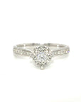 18K White Gold Four Prongs Illusion Diamond Ring
