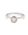 18K White Gold Illusion Lutus Illusion Diamond Ring