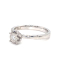 18K White Gold Illusion Lutus Illusion Diamond Ring