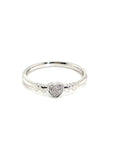 18K White Gold Mini Five Heart Diamond Ring